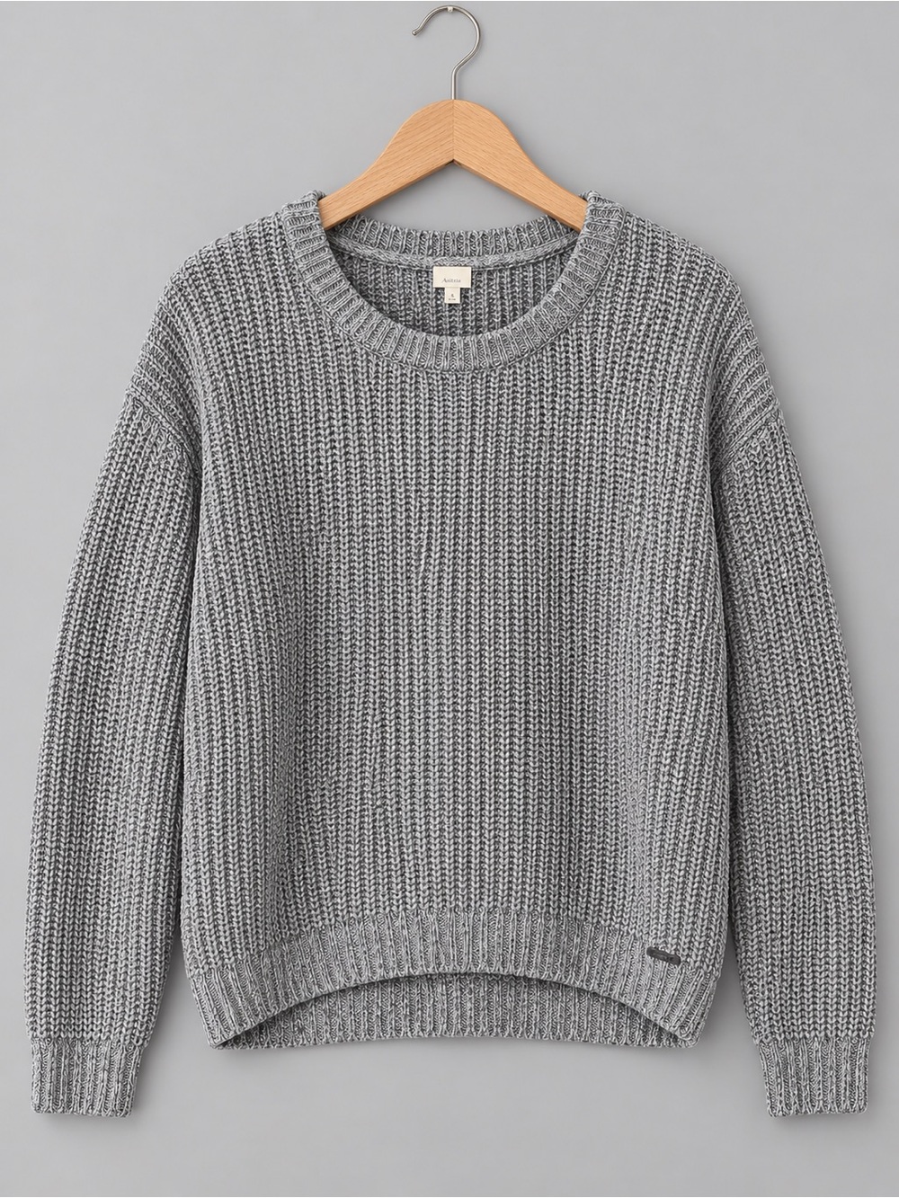 Garage Chunky Knit Crewneck Sweater - Gray